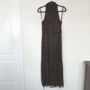 Eliza J Black and Gold Maxi Dress